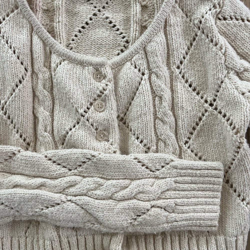 Brandy Melville Cream Knit Cardigan - Picture 5 of 5